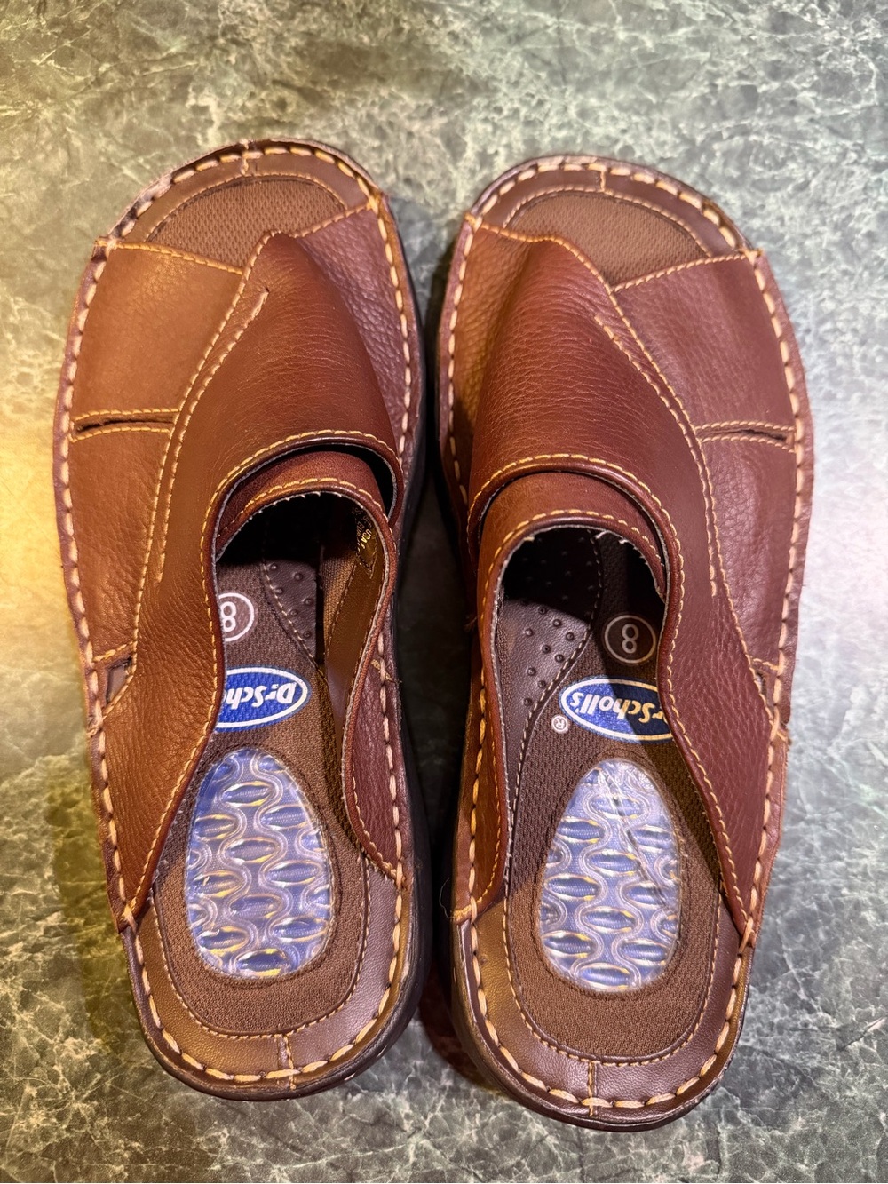 NWOT Dr. Scholl's Brown Leather Men's Sandals